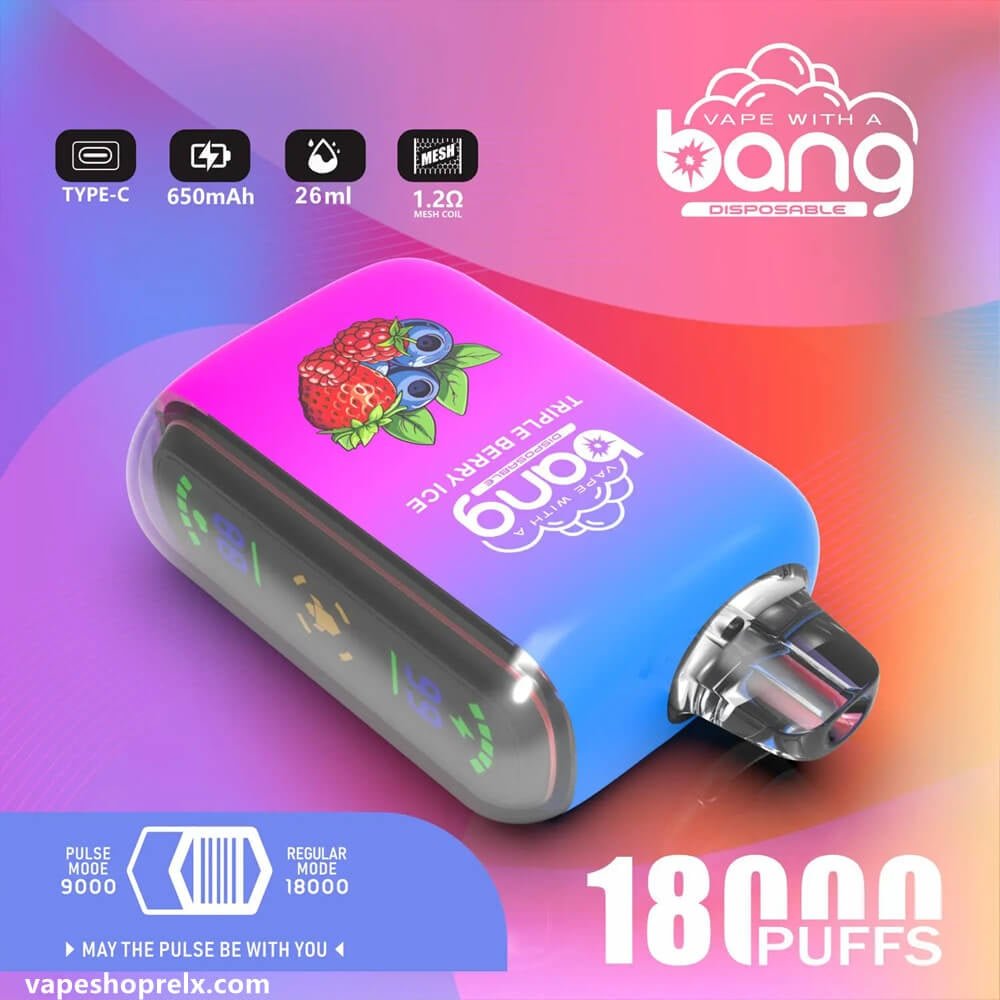 Bang Rocket 18000口一次性電子煙｜可充電拋棄式霧化棒｜多種口味｜全新側面顯示-2